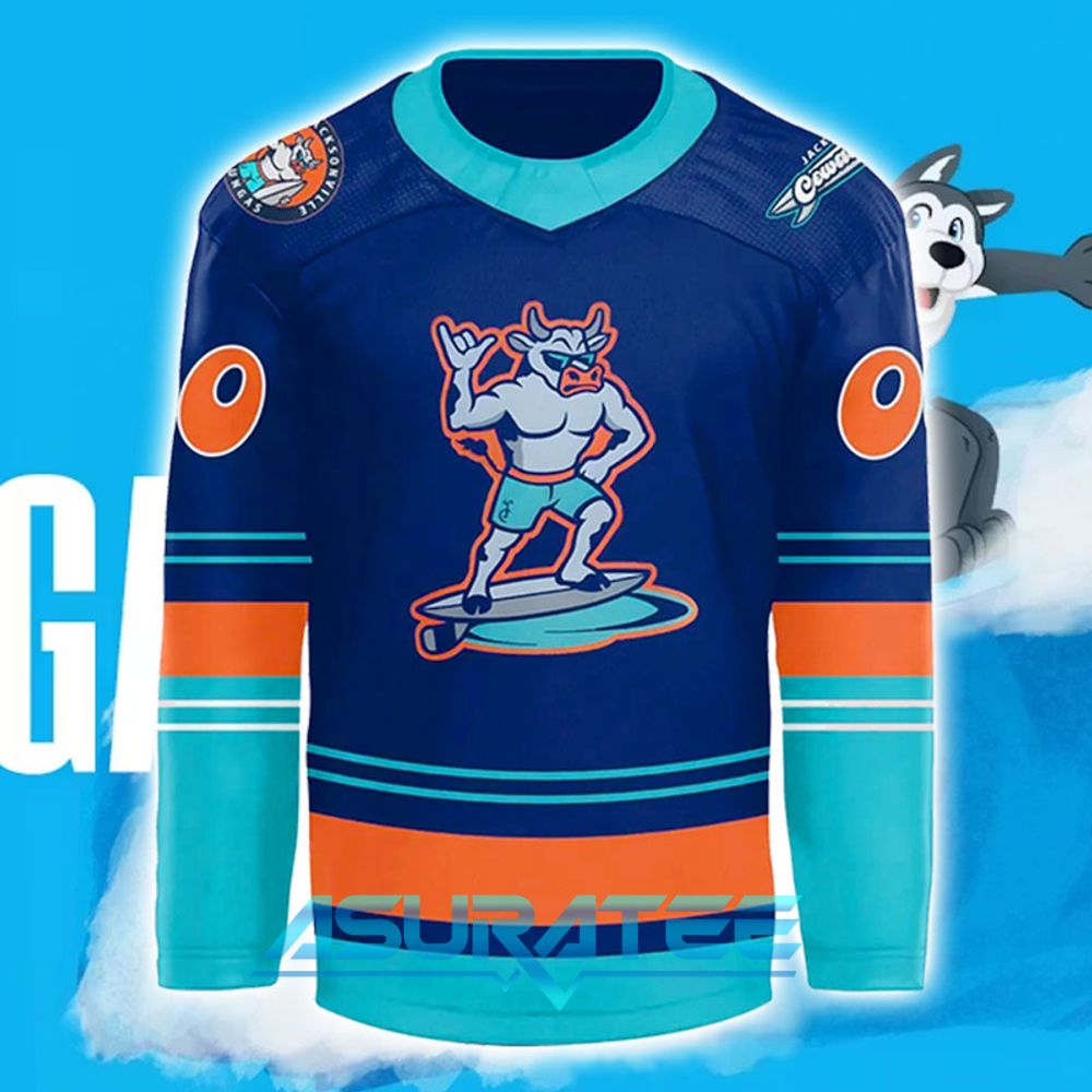 Jacksonville Icemen Become the Cowabungas For One Night Only Hockey Jersey