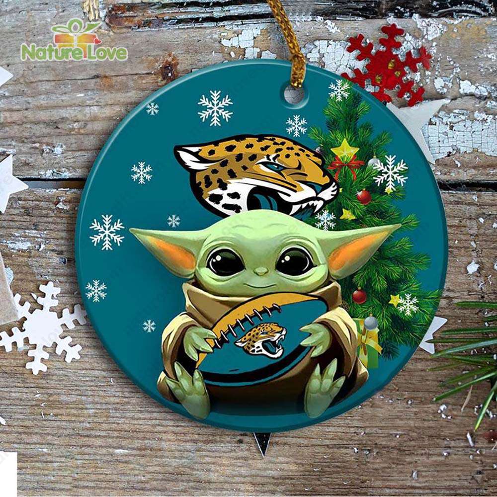 Jacksonville Jaguars Baby Yoda Ornament Christmas Tree Decorations NFL Gifts
