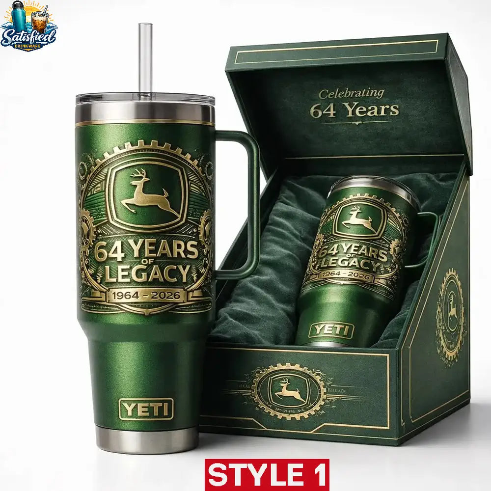 John Deere 1954-2026 62th Anniversary 3D Relief Tumbler