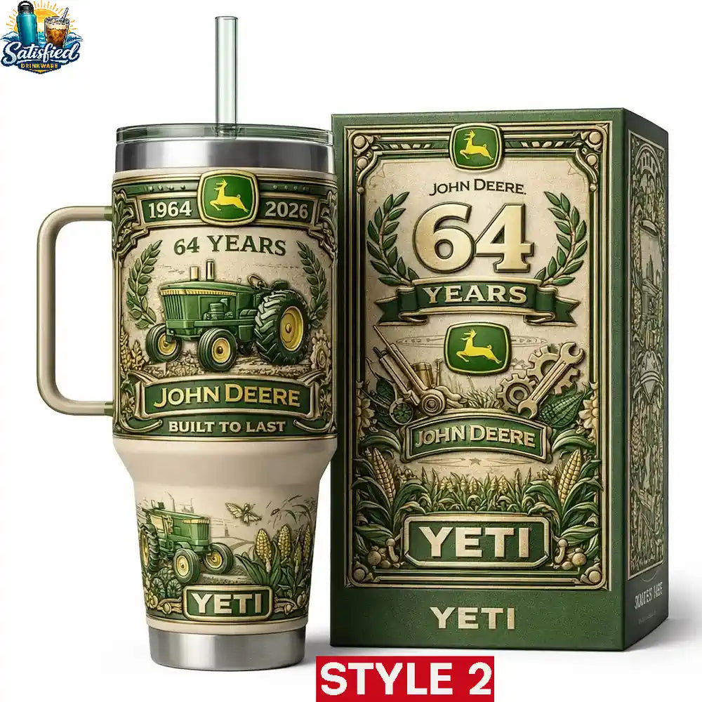 John Deere 1954-2026 62th Anniversary 3D Relief Tumbler
