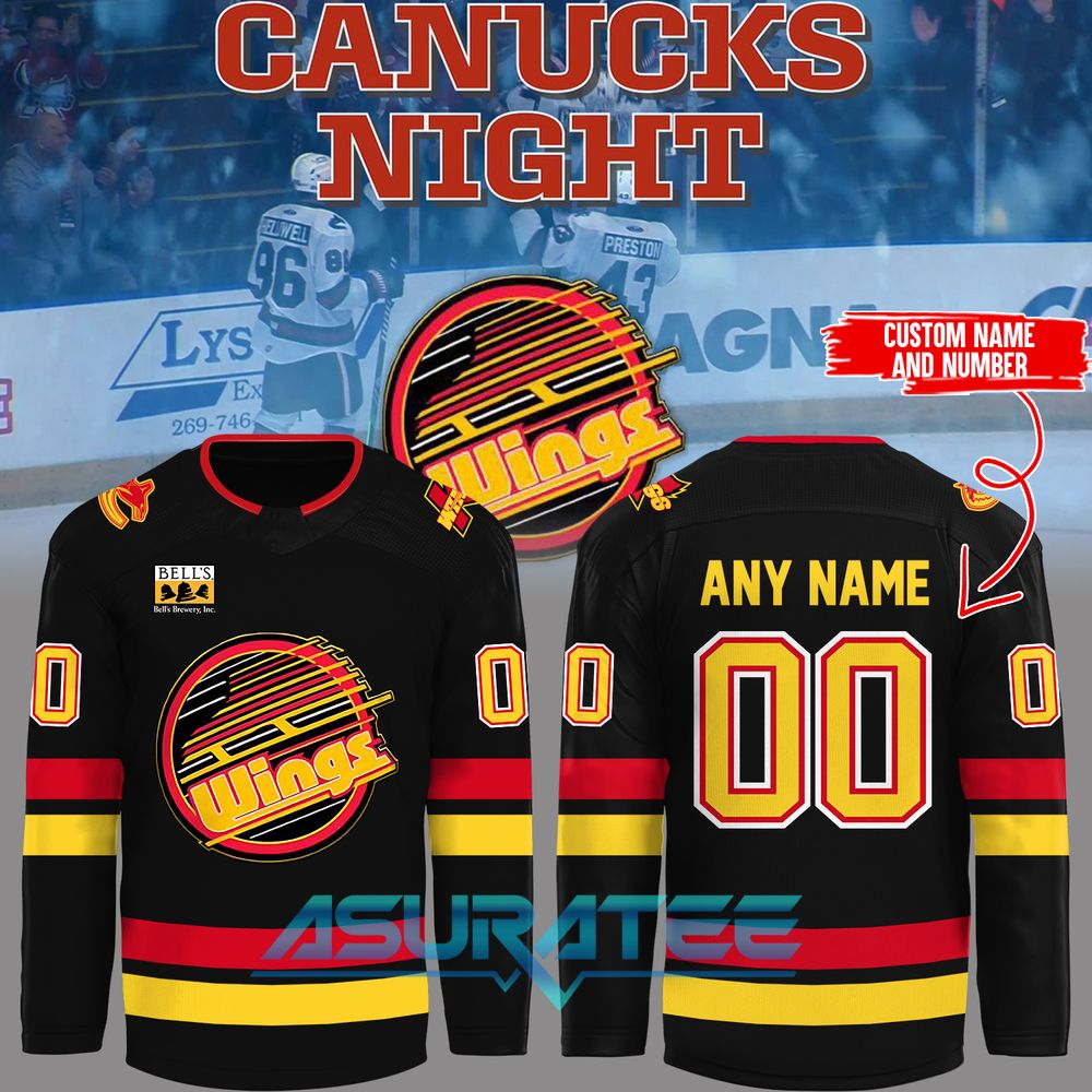 Kalamazoo Wings x Canucks Night Limited Edition Hockey Jersey