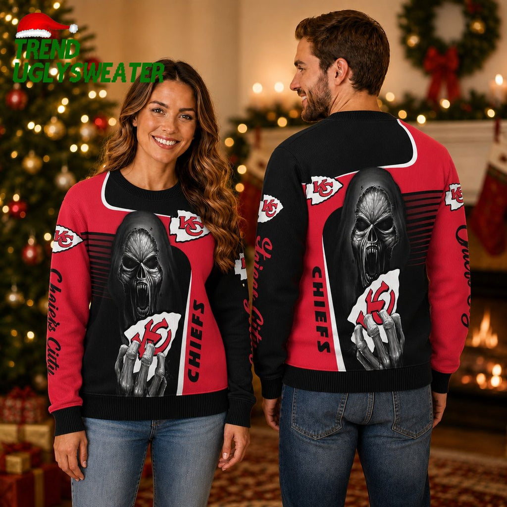 Kansas City Chiefs Fear The Reaper Ugly Christmas Sweater