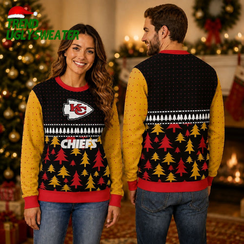 Kansas City Chiefs Festive Fores Ugly Christmas Sweater