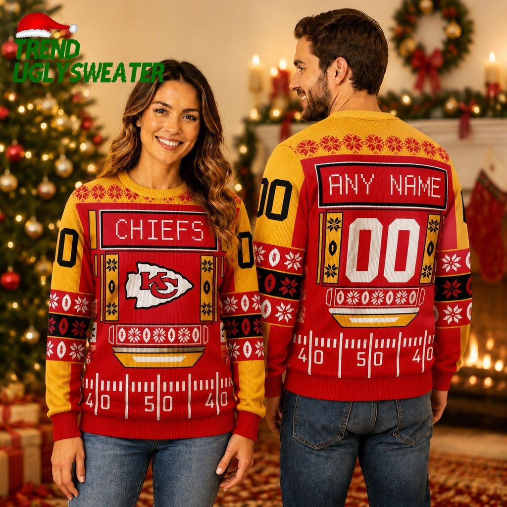 Kansas City Chiefs Game Day Scoreboard Ugly Christmas Sweater