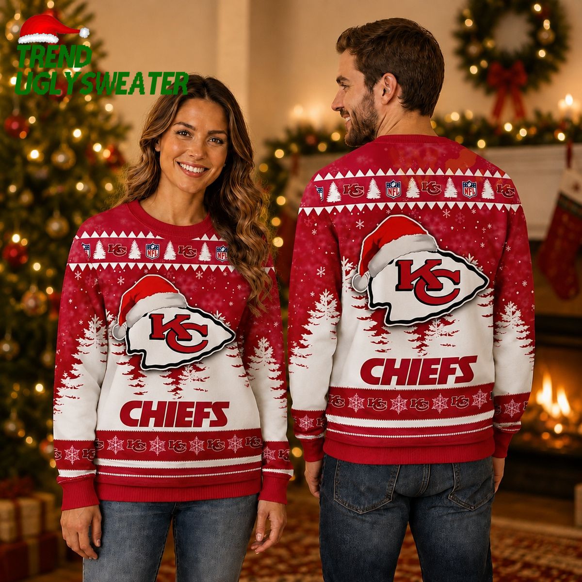 Kansas City Chiefs Santa Spirit Ugly Christmas Sweater