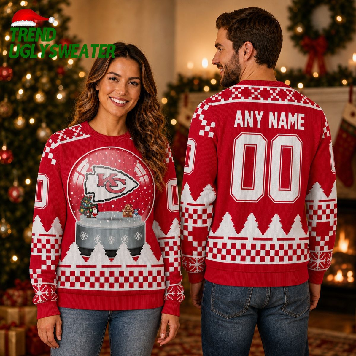 Kansas City Chiefs Snow Globe Christmas Sweater