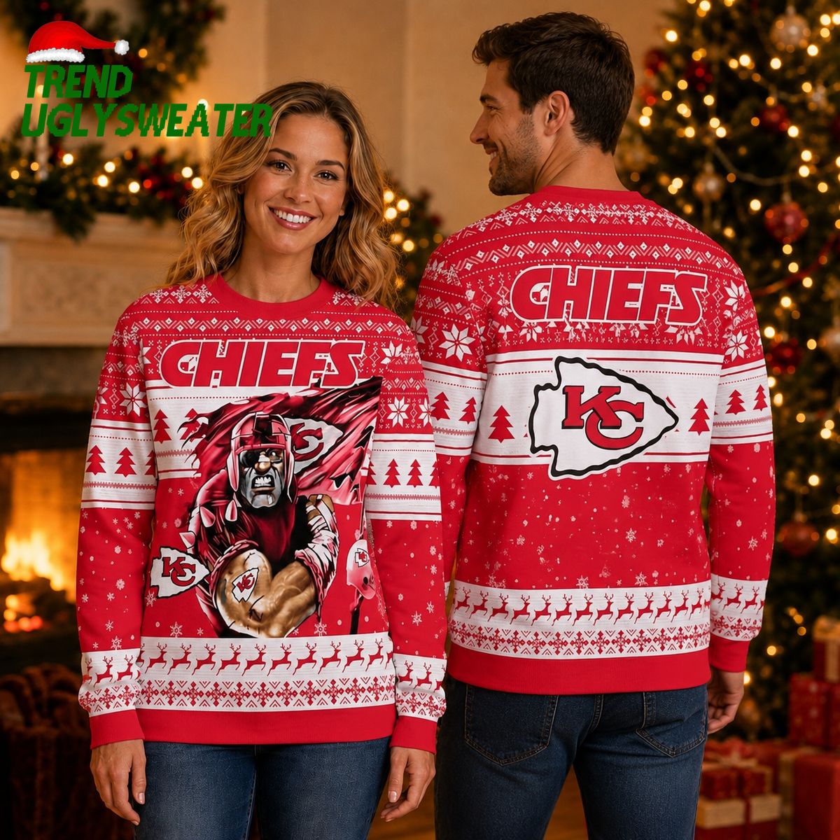 Kansas City Chiefs Superhero Holiday Ugly Christmas Sweater