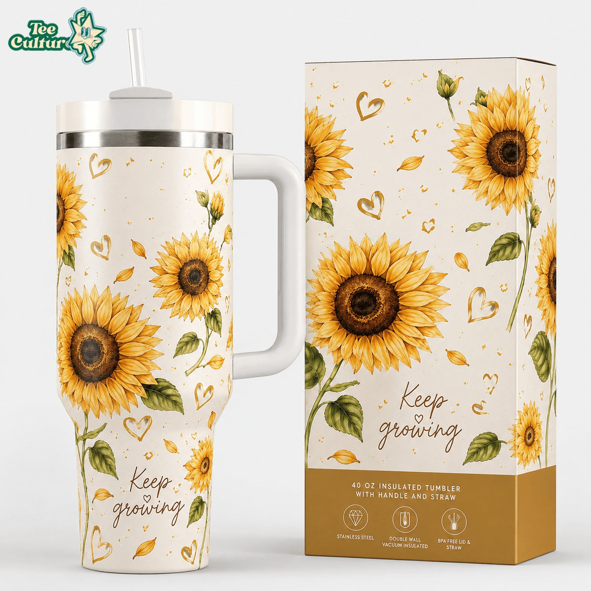 Keep Growing Sunflower - Tumbler 40oz