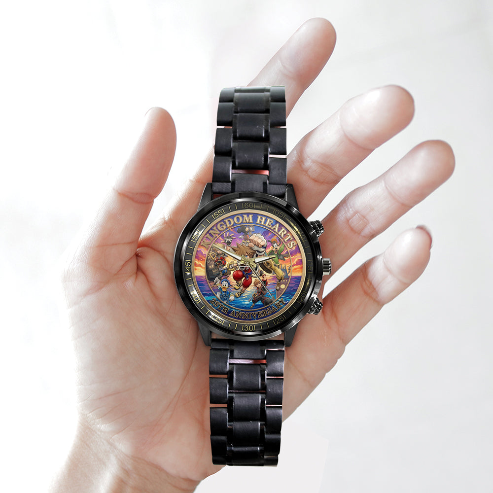 Kingdom Hearts 25th Anniversary Black Stainless Steel Watch - TMTHU7525