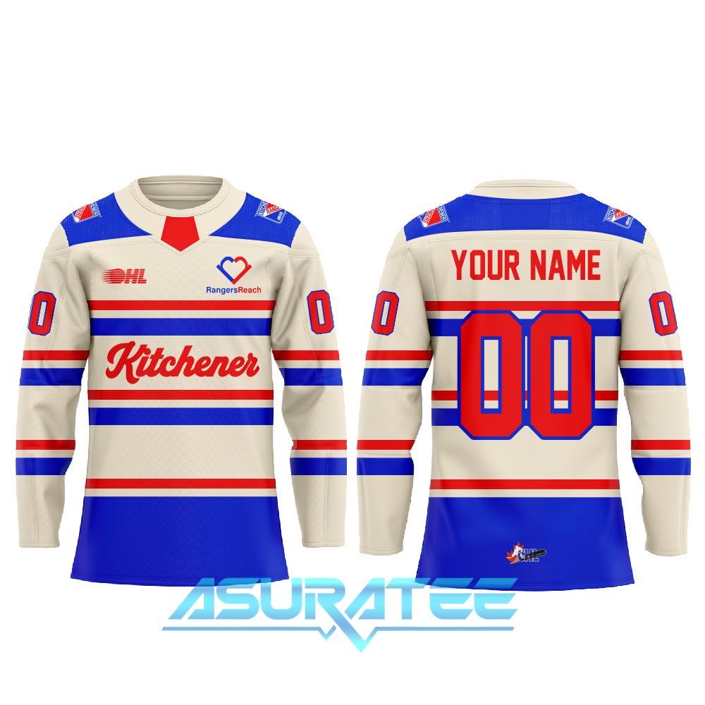 Kitchener Rangers WARMUPS RTown BattleBuilt 2026 Hockey Jersey