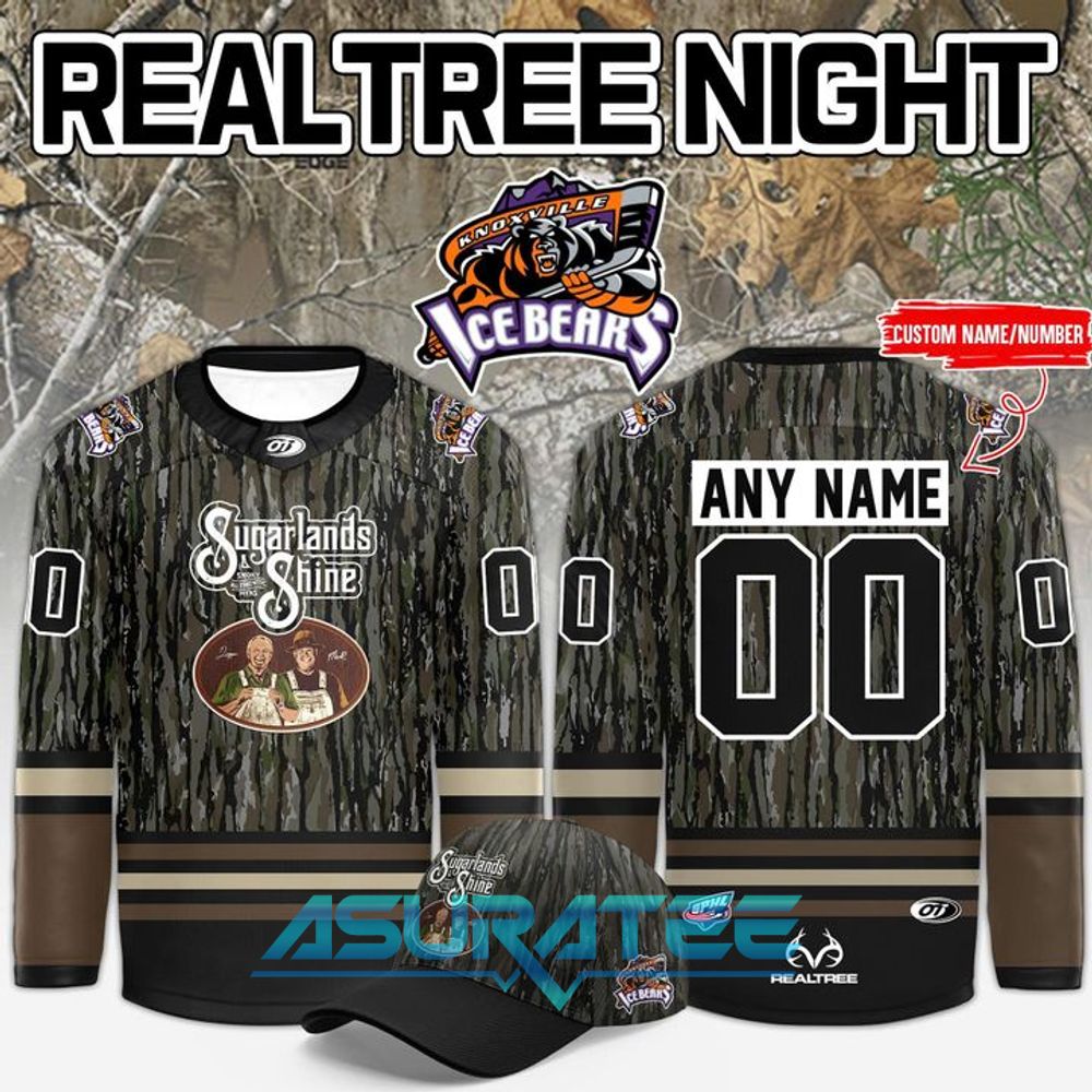 Knoxville Ice Bears Moonshiner-Edition Realtree Night Hockey Jersey