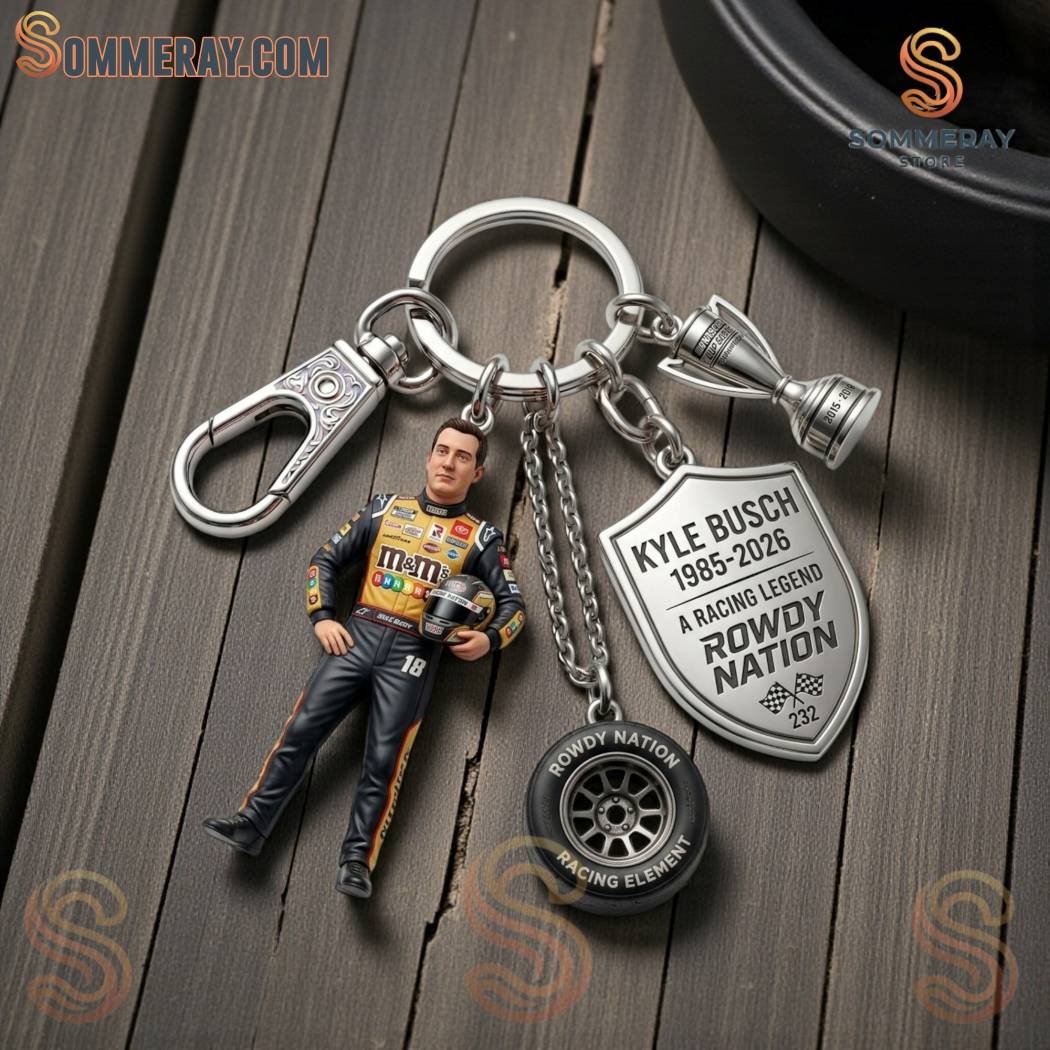 Kyle Busch 1985-2026 A Racing Legend Rowdy Nation Keychain