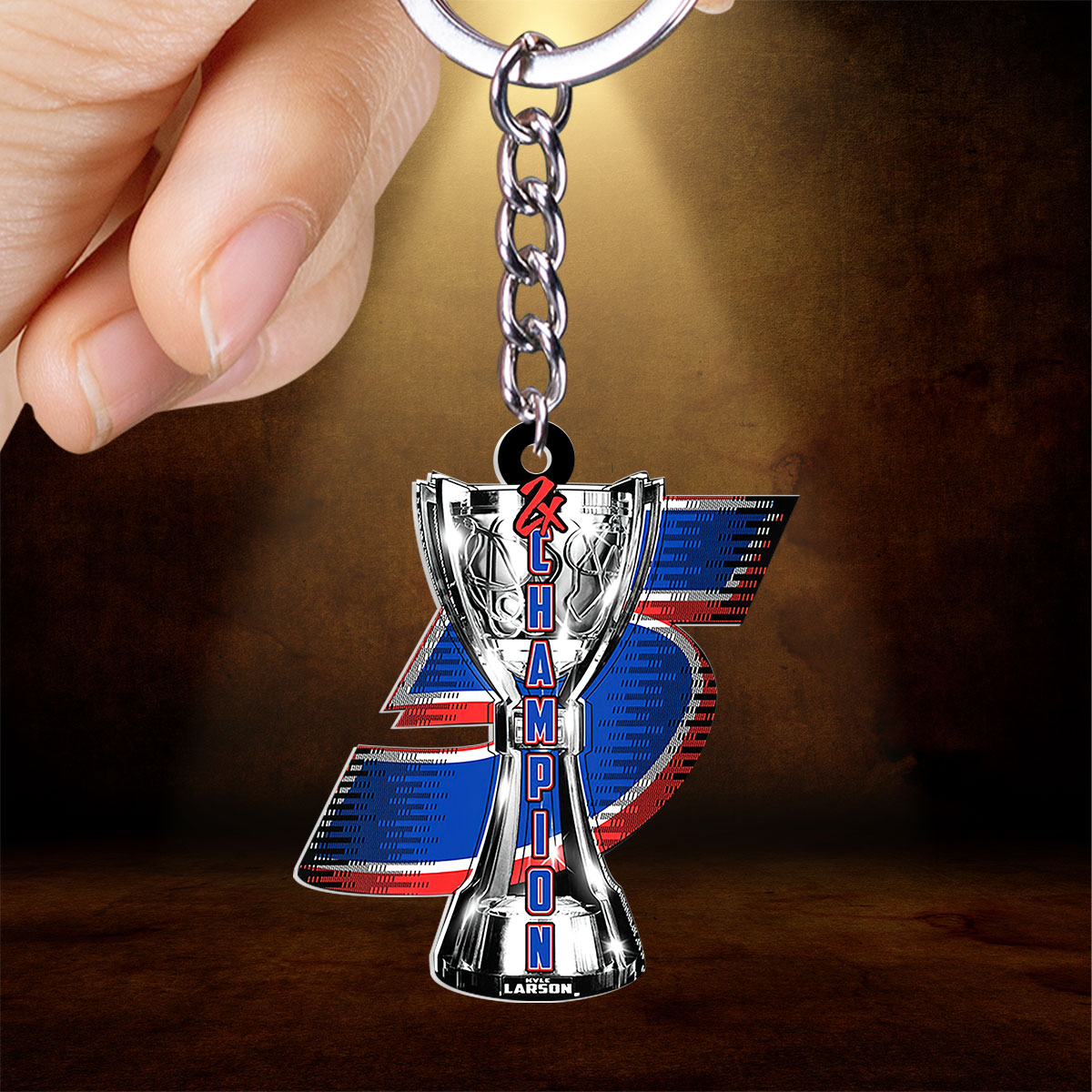 Kyle Larson 2025 NASCAR Cup Series Champion Custom Shape 2-sided Keychain – HOATT14441