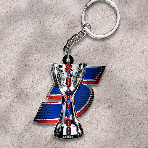 Kyle Larson 2025 NASCAR Cup Series Champion Custom Shape 2-sided Keychain – HOATT14441