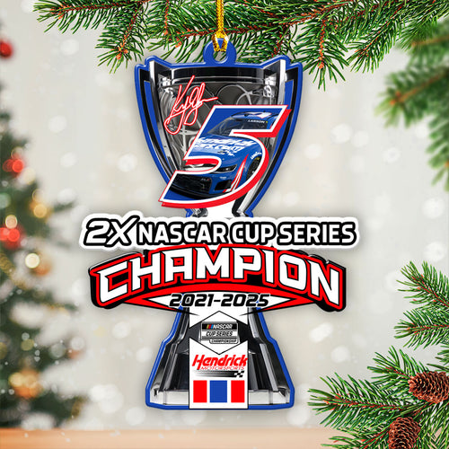 Kyle Larson 2025 NASCAR Cup Series Champion Custom Shape 2-sided Acrylic Ornament – HOATT14442