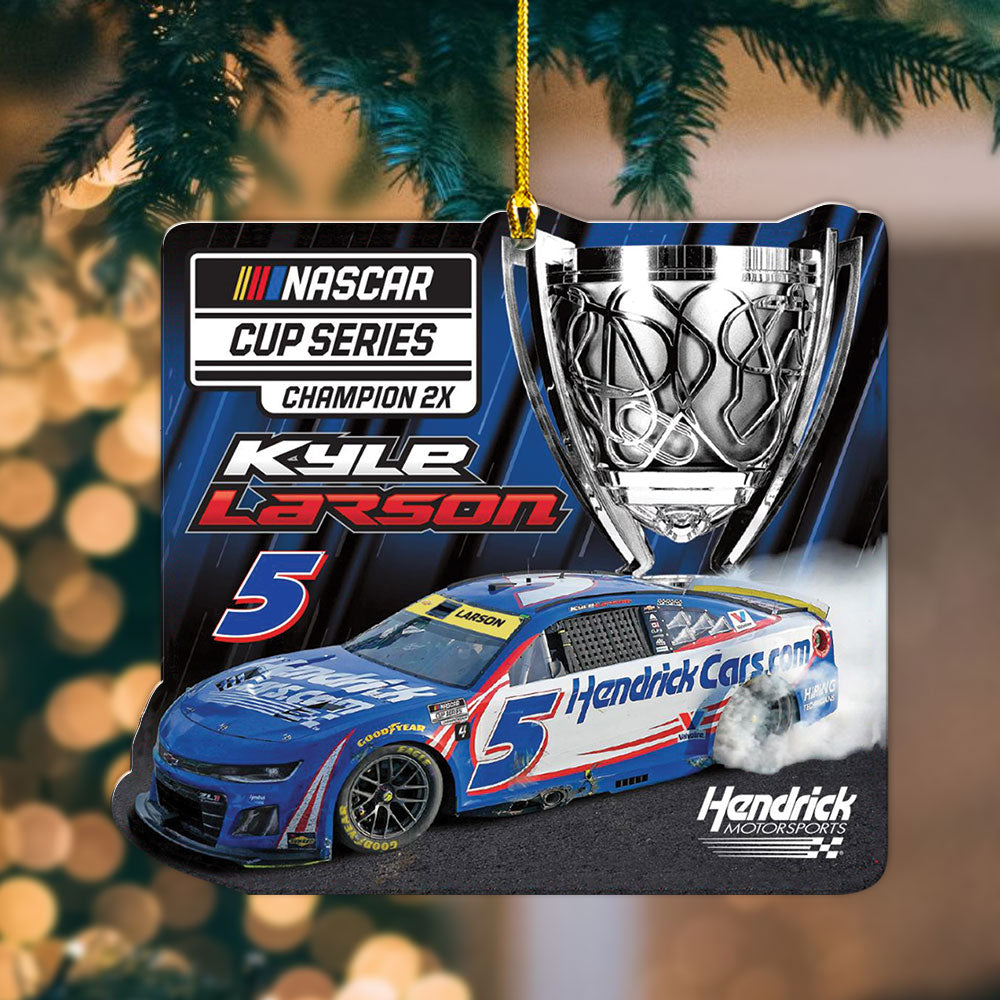 Kyle Larson 2025 NASCAR Cup Series Champion Custom Shape 2-sided Acrylic Ornament – TANTN18301