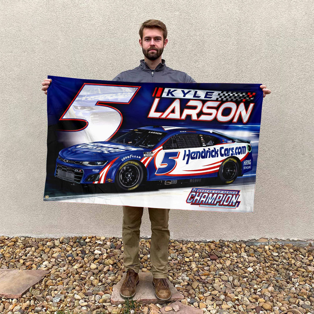 Kyle Larson 2025 NASCAR Cup Series Champion 3D Double-side House Flag – HOATT14445