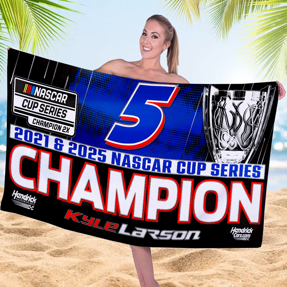 Kyle Larson 2025 NASCAR Cup Series Champion Rectangle Beach Towel – MAITM13704