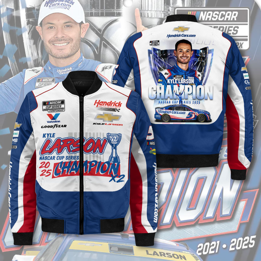 Kyle Larson 2025 NASCAR Cup Series Champion 3D Bomber Jacket – HOATT14395