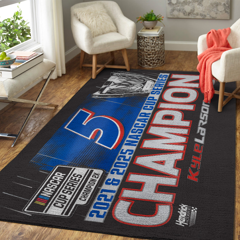 Kyle Larson 2025 NASCAR Cup Series Champion Rectangular Rug – TANTN18287