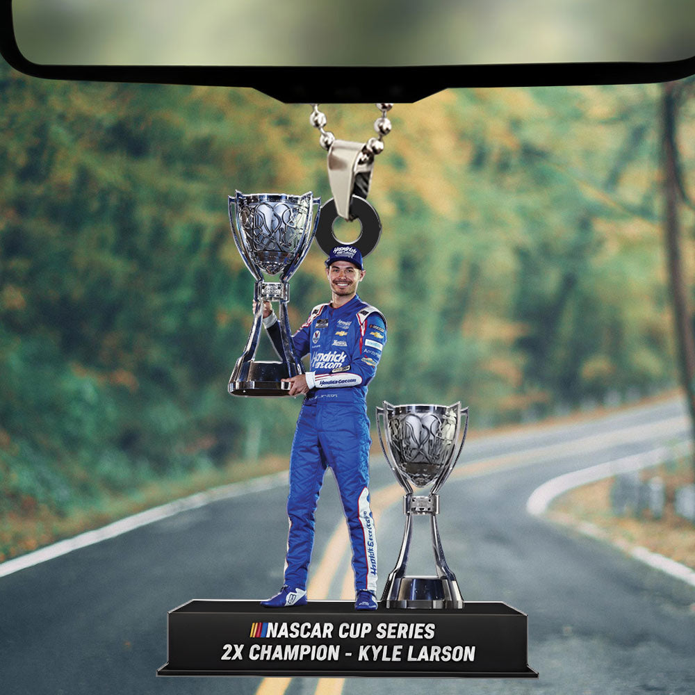 Kyle Larson Nascar Cup Series Champion Custom shape 2-sided Acrylic Car Ornament – TMTHU1980