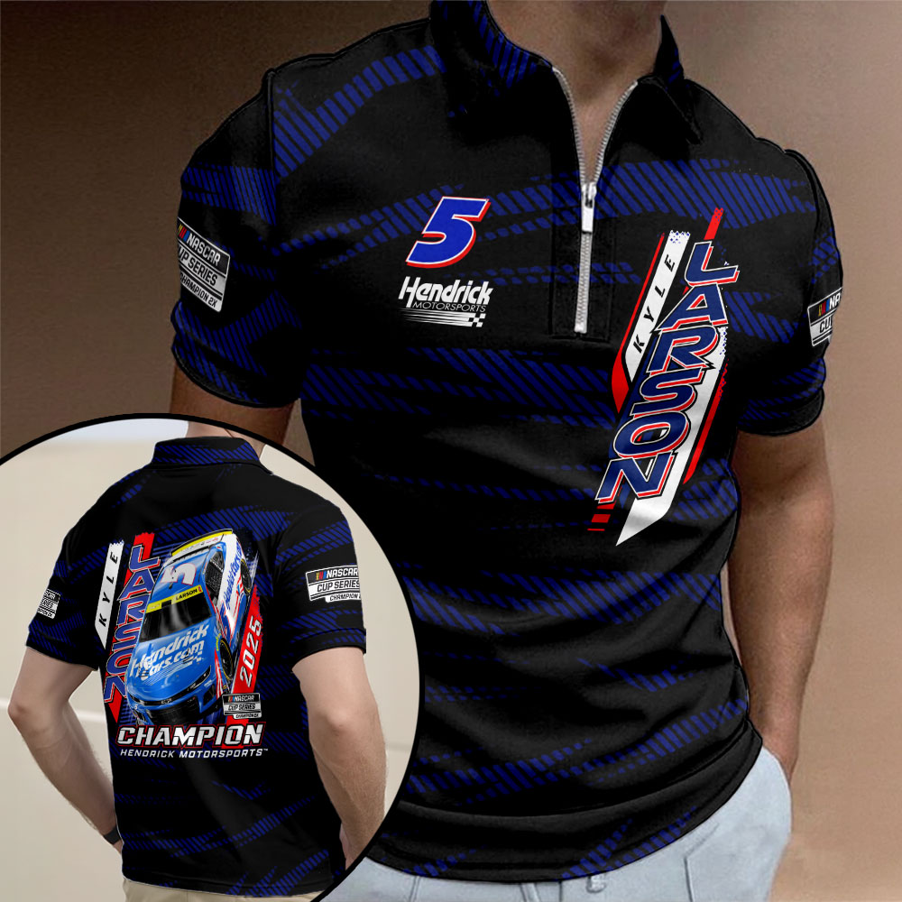 Kyle Larson Nascar Cup Series Champion Zip Polo Shirt – TMTHU2416