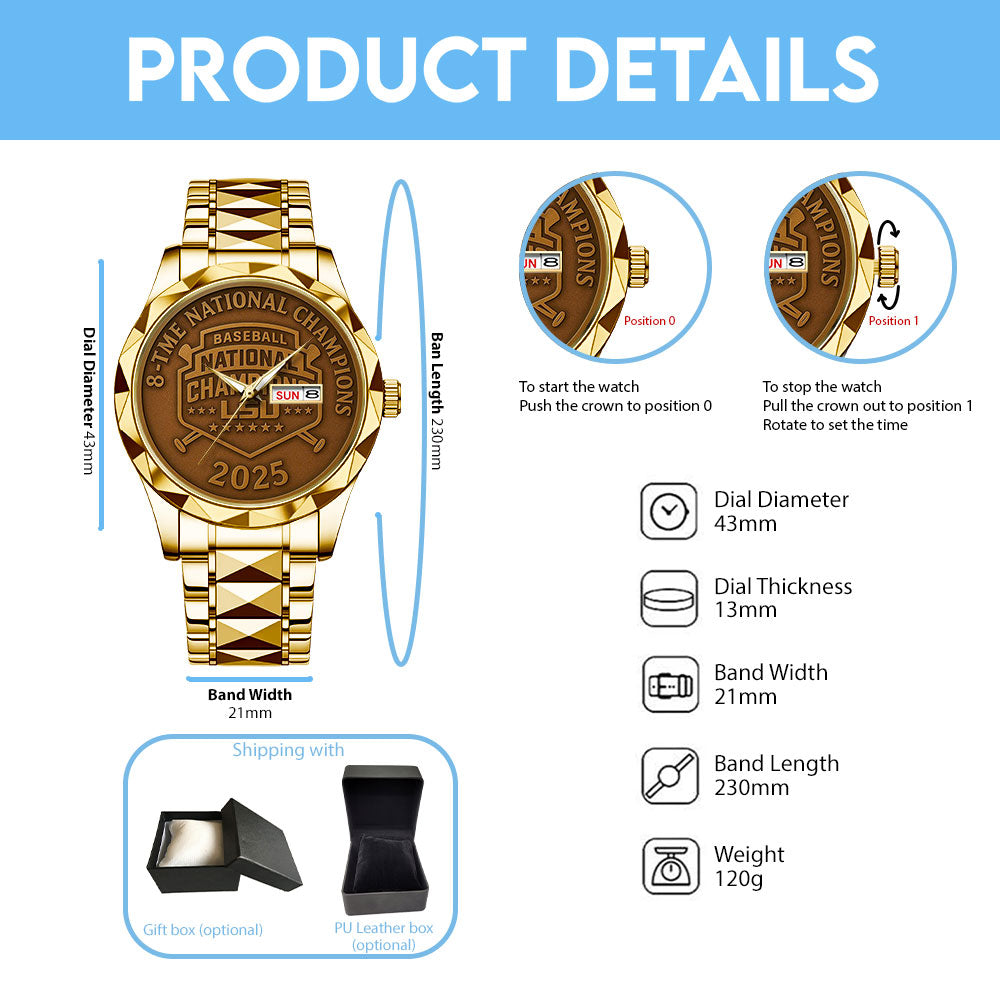 LSU Tigers Baseball Alloy Luxury Quartz Watch – TANTN 14023