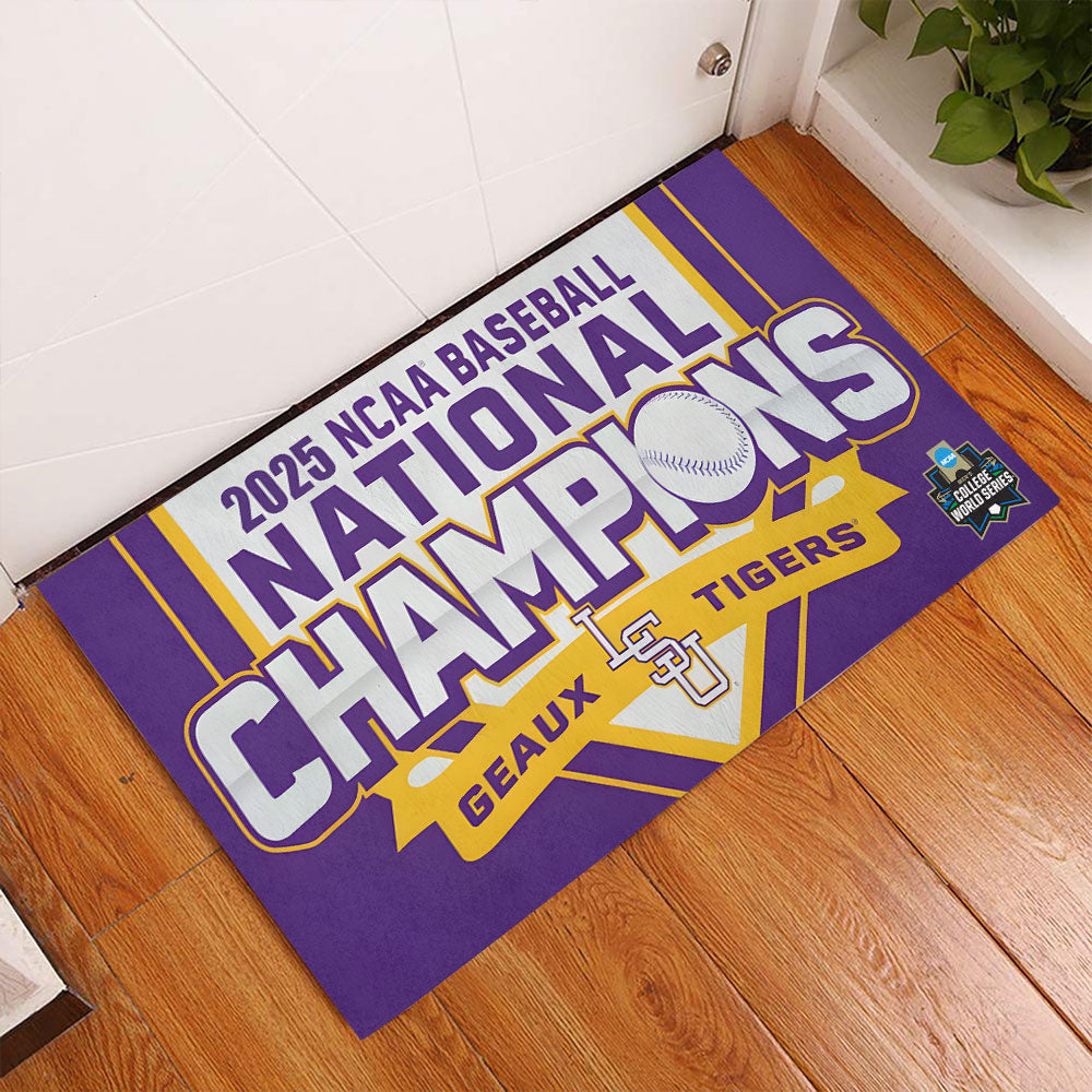 LSU Tigers Baseball 2025 National Champions Doormat – MAITM 11911