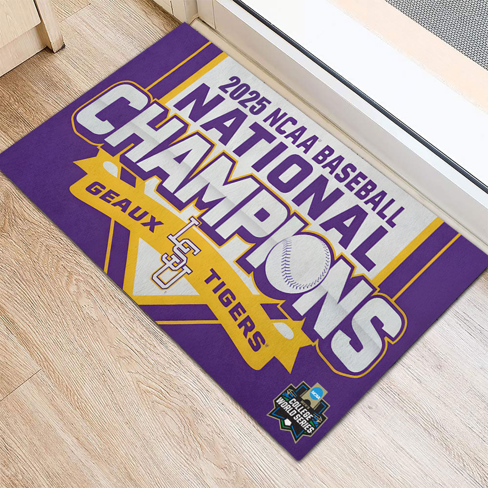 LSU Tigers Baseball 2025 National Champions Doormat – MAITM 11911