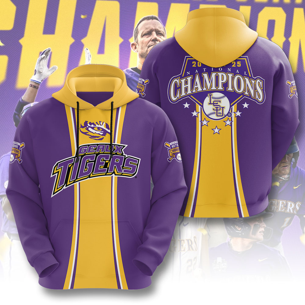 LSU Tigers Baseball 2025 National Champions 3D Apparel – GNE 3932