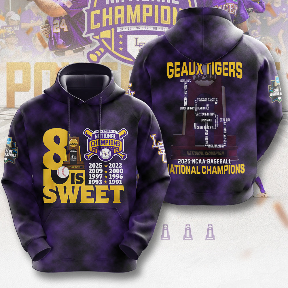 LSU Tigers Baseball 2025 National Champions 3D Apparel – MAITM 11781