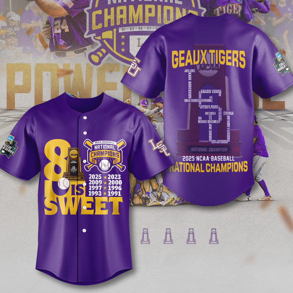 LSU Tigers Baseball Baseball Jersey – MAITM 11861