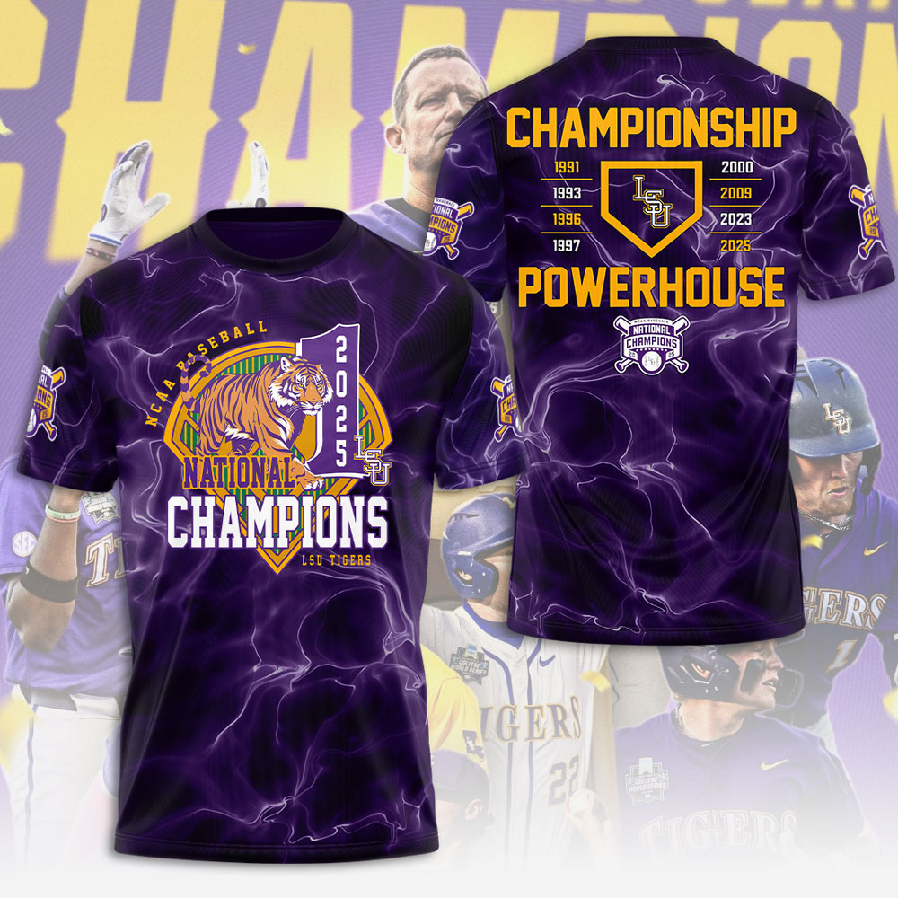 LSU Tigers Baseball 2025 National Champions 3D Apparel – GNE 3841