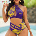 LSU Tigers Zebra Women Bikini Set Sporty Bikini Sets