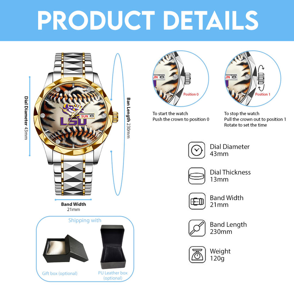 LSU Tigers Baseball Alloy Luxury Quartz Watch – GNE 3818