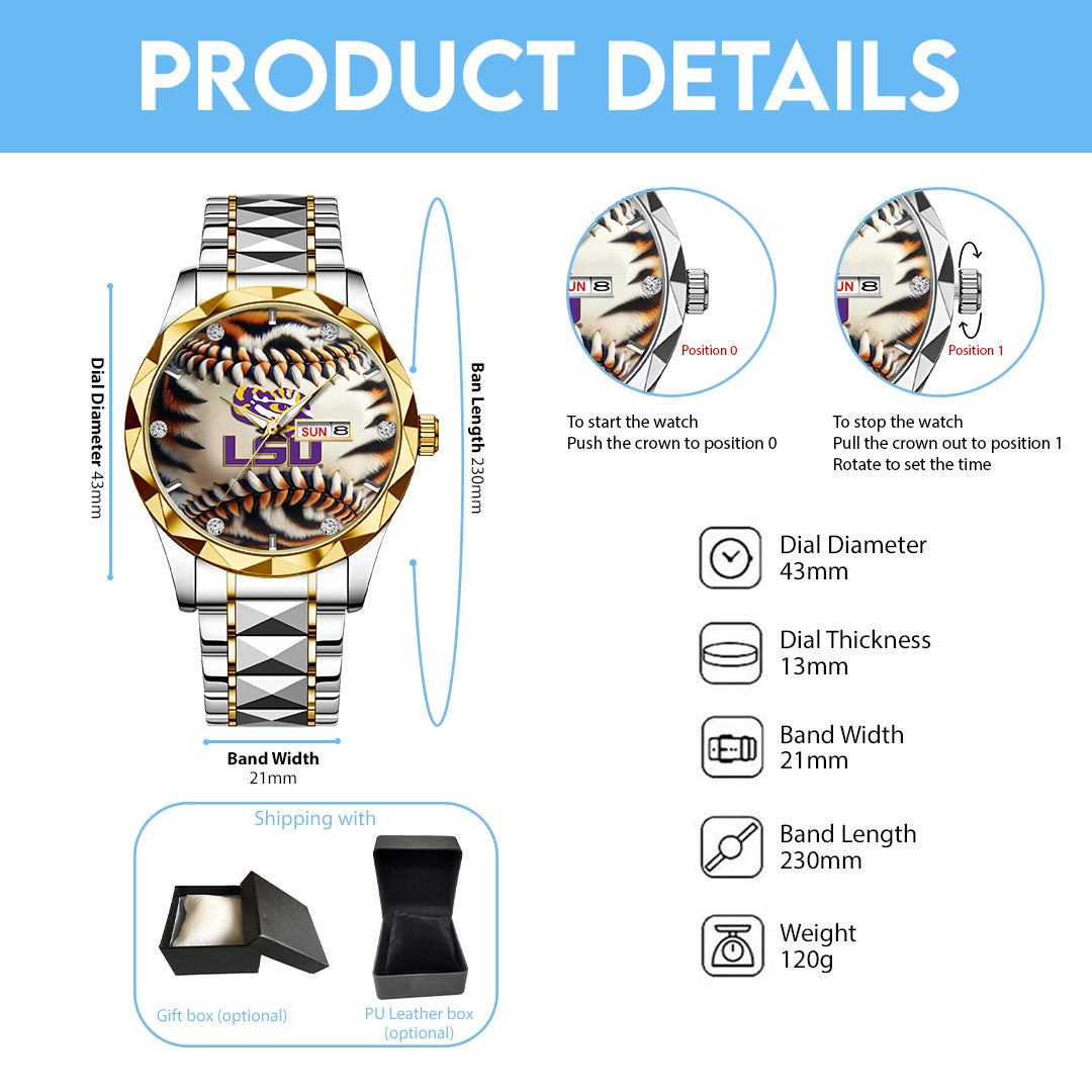 LSU Tigers Baseball Alloy Luxury Quartz Watch – GNE 3818