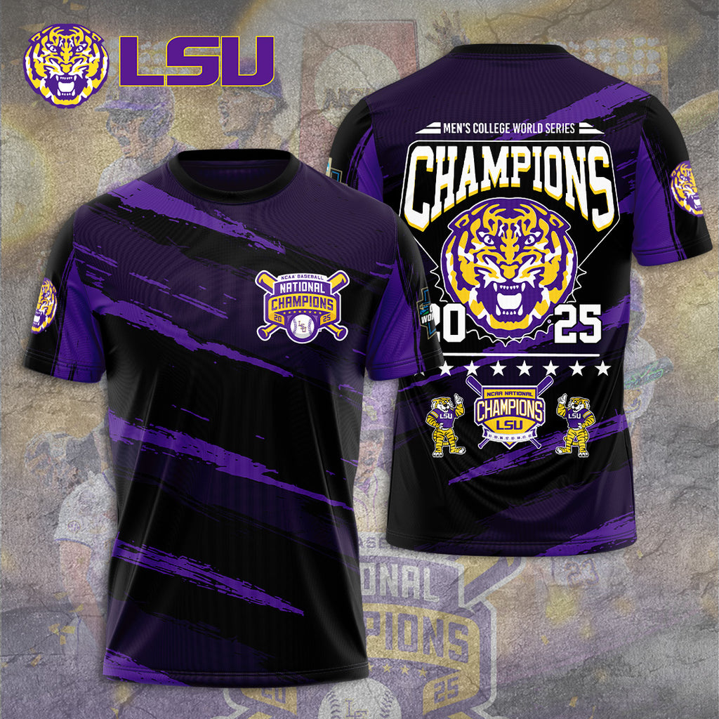 LSU Tigers Baseball 2025 National Champions 3D Apparel – TANTN 13923