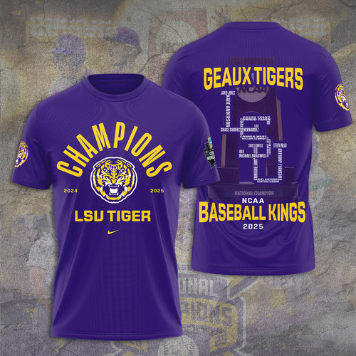 LSU Tigers Baseball 2025 National Champions 3D Apparel – TANTN 13945