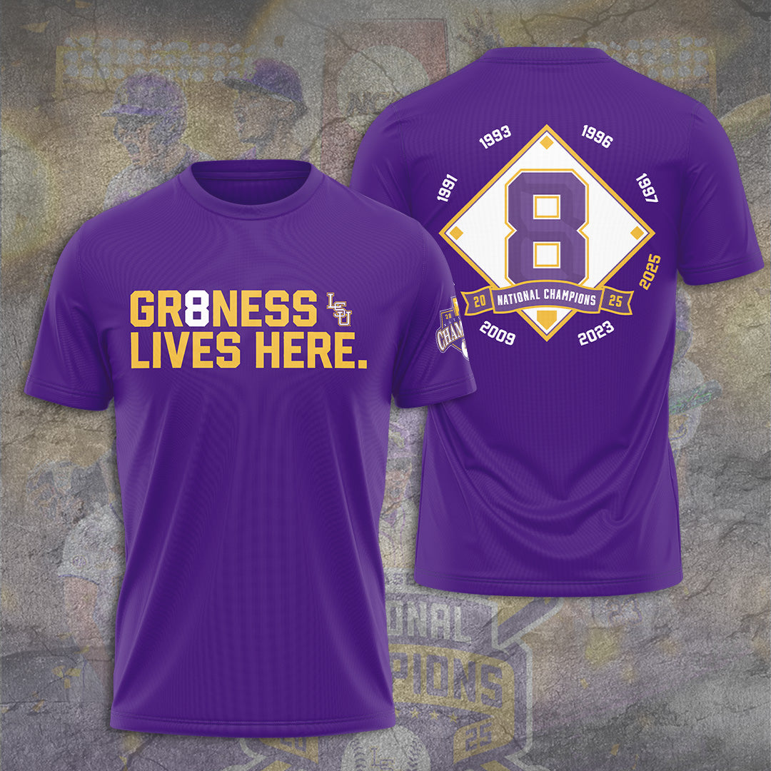 LSU Tigers Baseball 2025 National Champions 3D Apparel – TANTN 14214