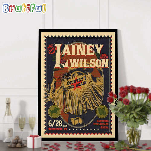 Lainey Wilson June 28 2024 Hartford Healthcare Arena Bridgeport CT Wall Art Poster Canvas