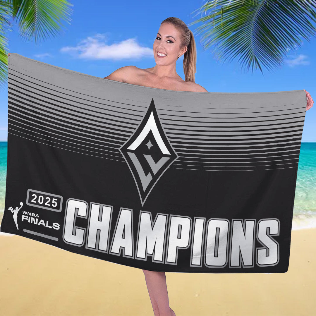Las Vegas Aces 2025 WNBA Finals Champions Rectangle Beach Towel – TANTN17329
