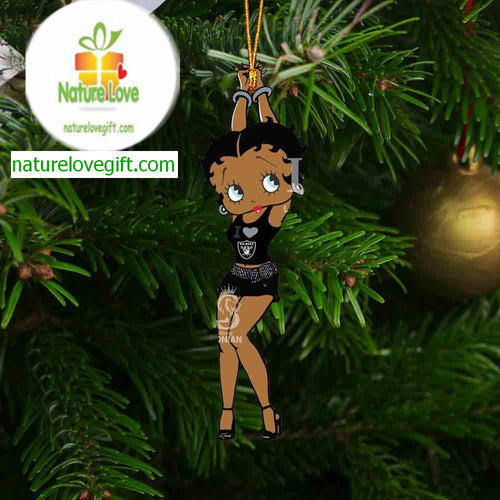 Las Vegas Raiders Betty Boop Love NFL Acrylic Christmas Tree Decoration Ornament