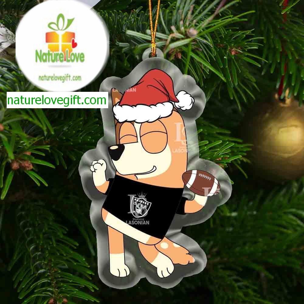 Las Vegas Raiders Bluey Chilli Christmas NFL Acrylic Christmas Tree Decoration Ornament 19004