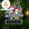 Las Vegas Raiders Bluey Christmas NFL Acrylic Christmas Tree Decoration Ornament 19033