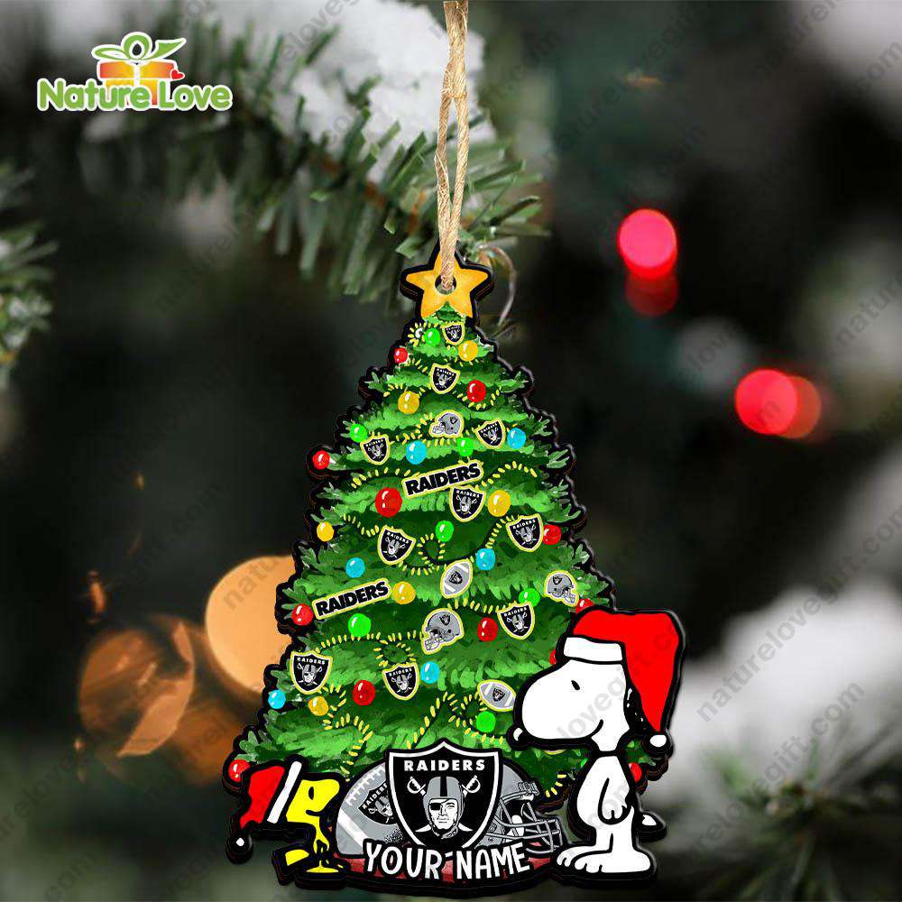 Las Vegas Raiders Custom Snoopy Peanuts Christmas Ornament Xmas Tree Decorations