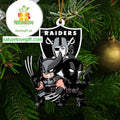 Las Vegas Raiders Deadpool And Wolverine NFL Acrylic Christmas Tree Decoration Ornament