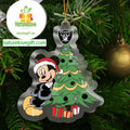Las Vegas Raiders Mickey Christmas Tree NFL Acrylic Christmas Tree Decoration Ornament