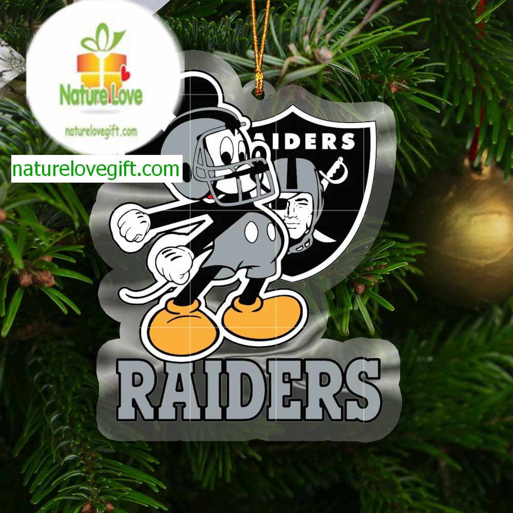 Las Vegas Raiders Mickey Football NFL Acrylic Christmas Tree Decoration Ornament