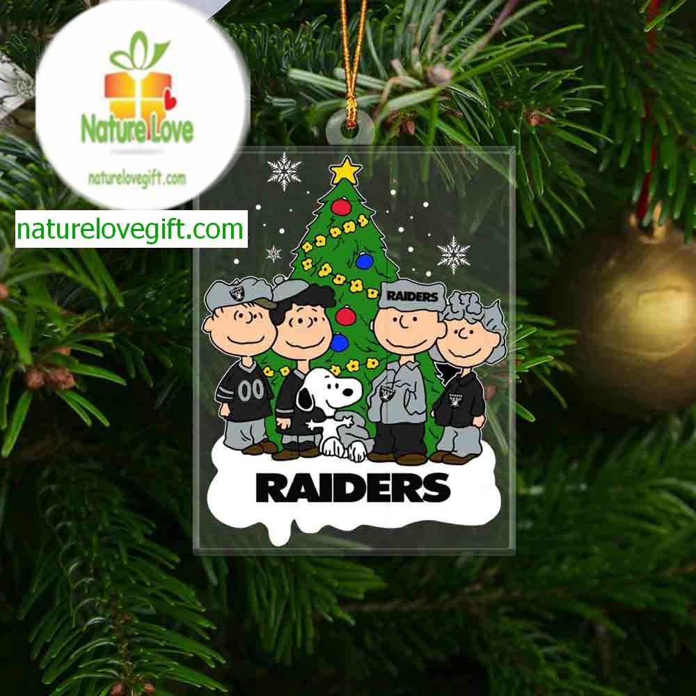 Las Vegas Raiders NFL Snoopy The Peanuts Christmas Acrylic Christmas Tree Decoration Ornament