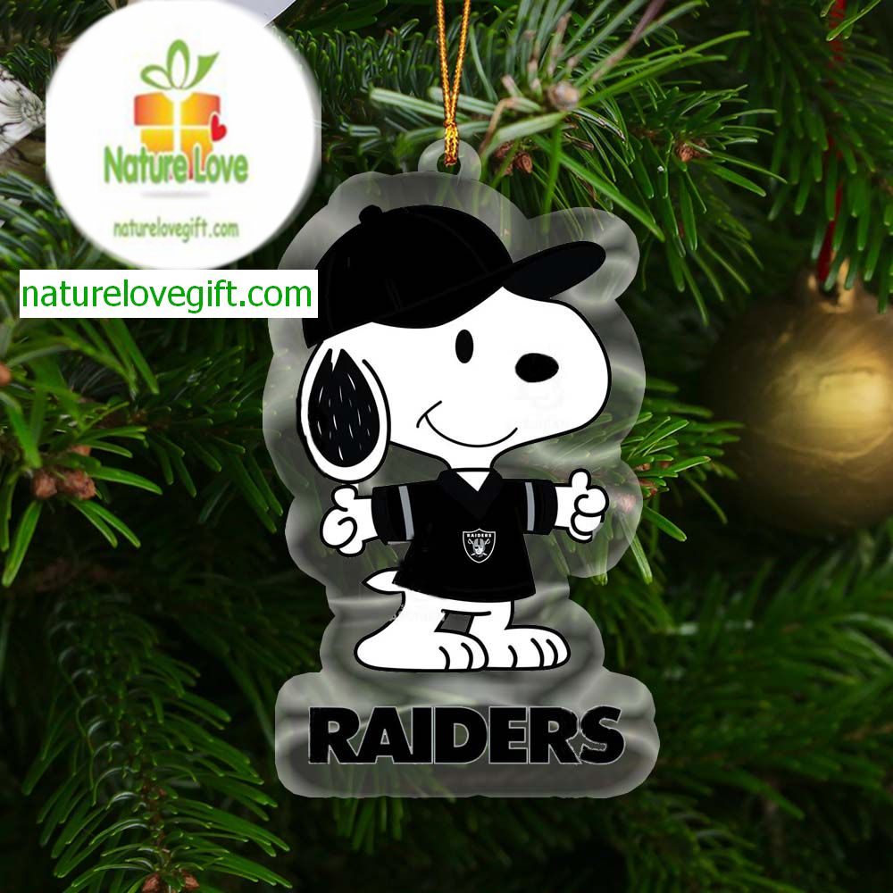 Las Vegas Raiders Snoopy Football NFL Acrylic Christmas Tree Decoration Ornament